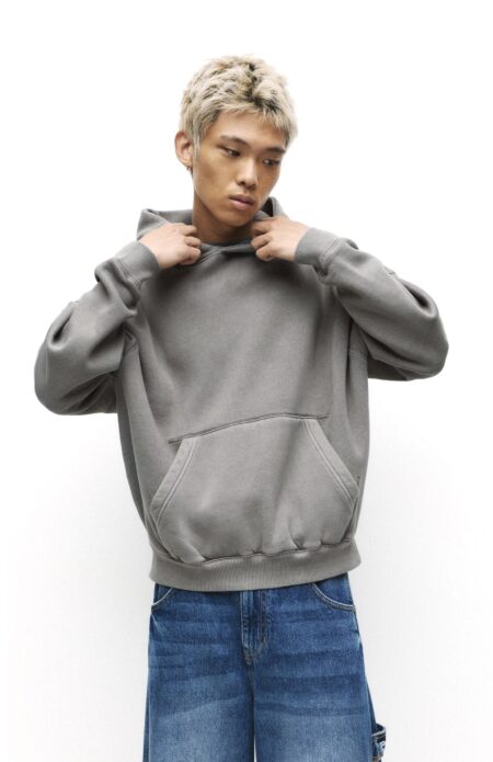 Alternative view of Essential Boxy Hoodie - Charcoal