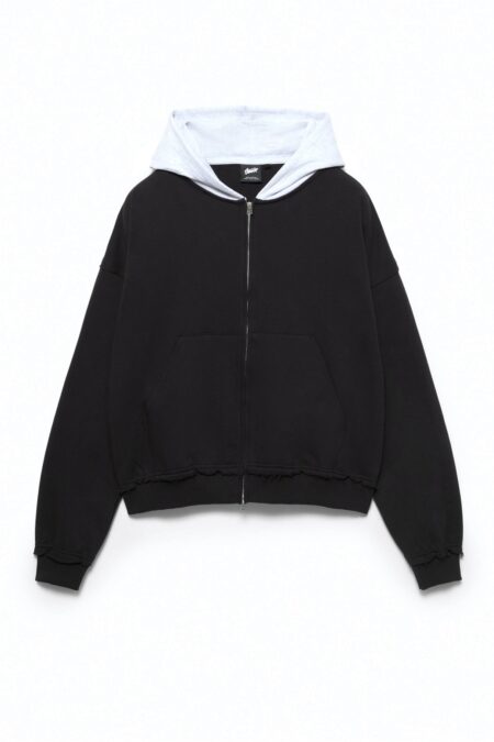 Zip-Up Hoodie - Black