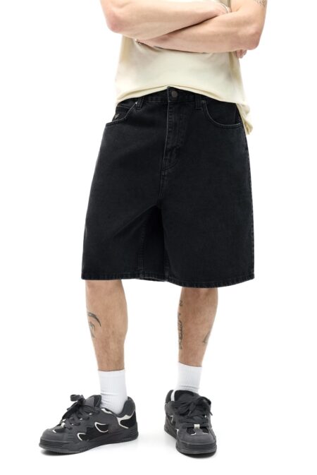 Alternative view of Baggy Loose Denim Shorts - Washed Black