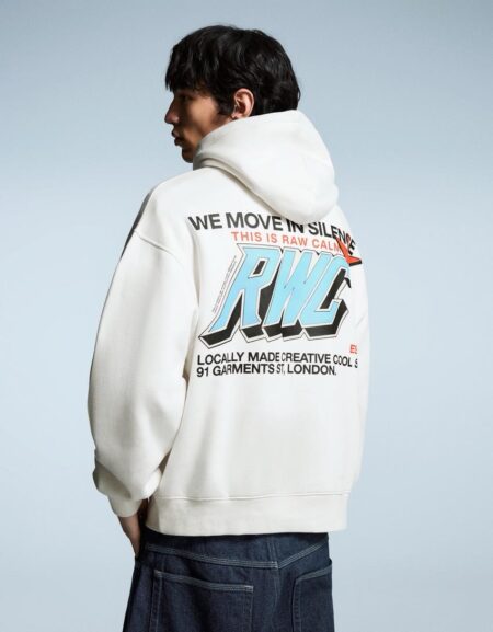 Printed Hoodie - White