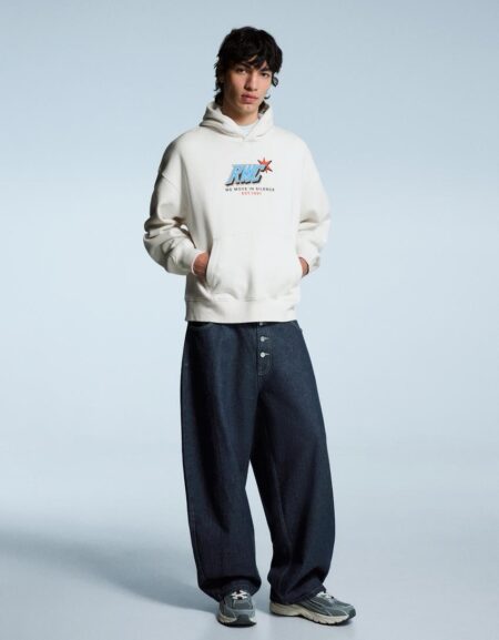 Alternative view of Printed Hoodie - White